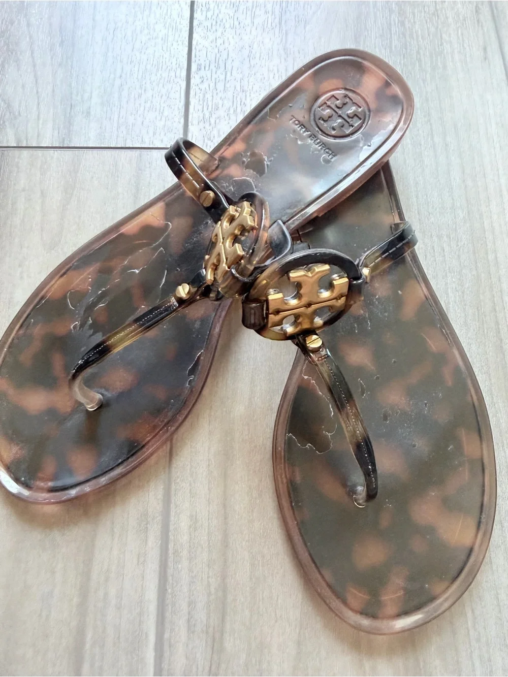 Tory Burch Tortoise Mini Miller Jelly Sandals